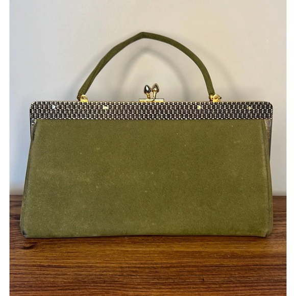 Vintage Ande Olive Green Clutch Purse - Picture 2 of 5